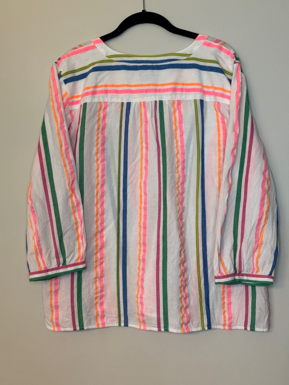 Talbots Neon Multi-Stripe Button Front Tunic - Picture 5 of 8
